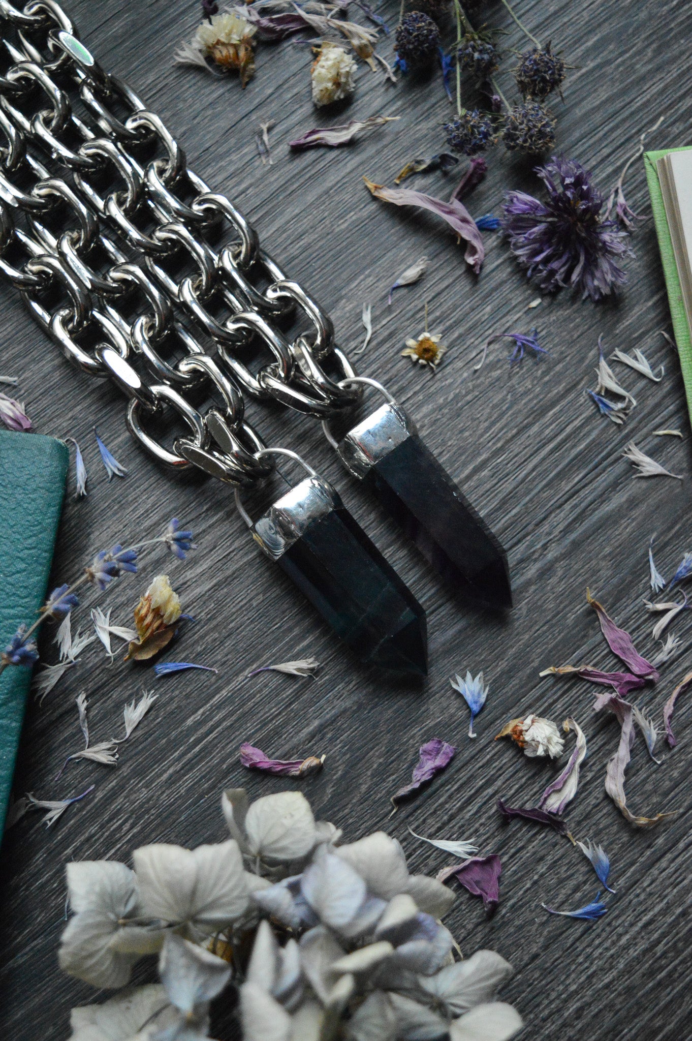 Rainbow Fluorite Chunky Chain Necklace