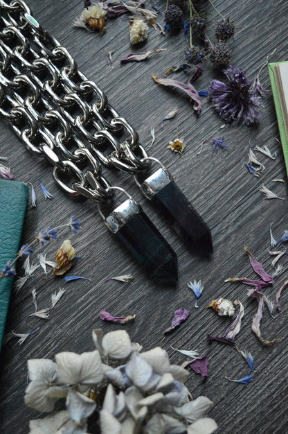 Rainbow Fluorite Chunky Chain Necklace