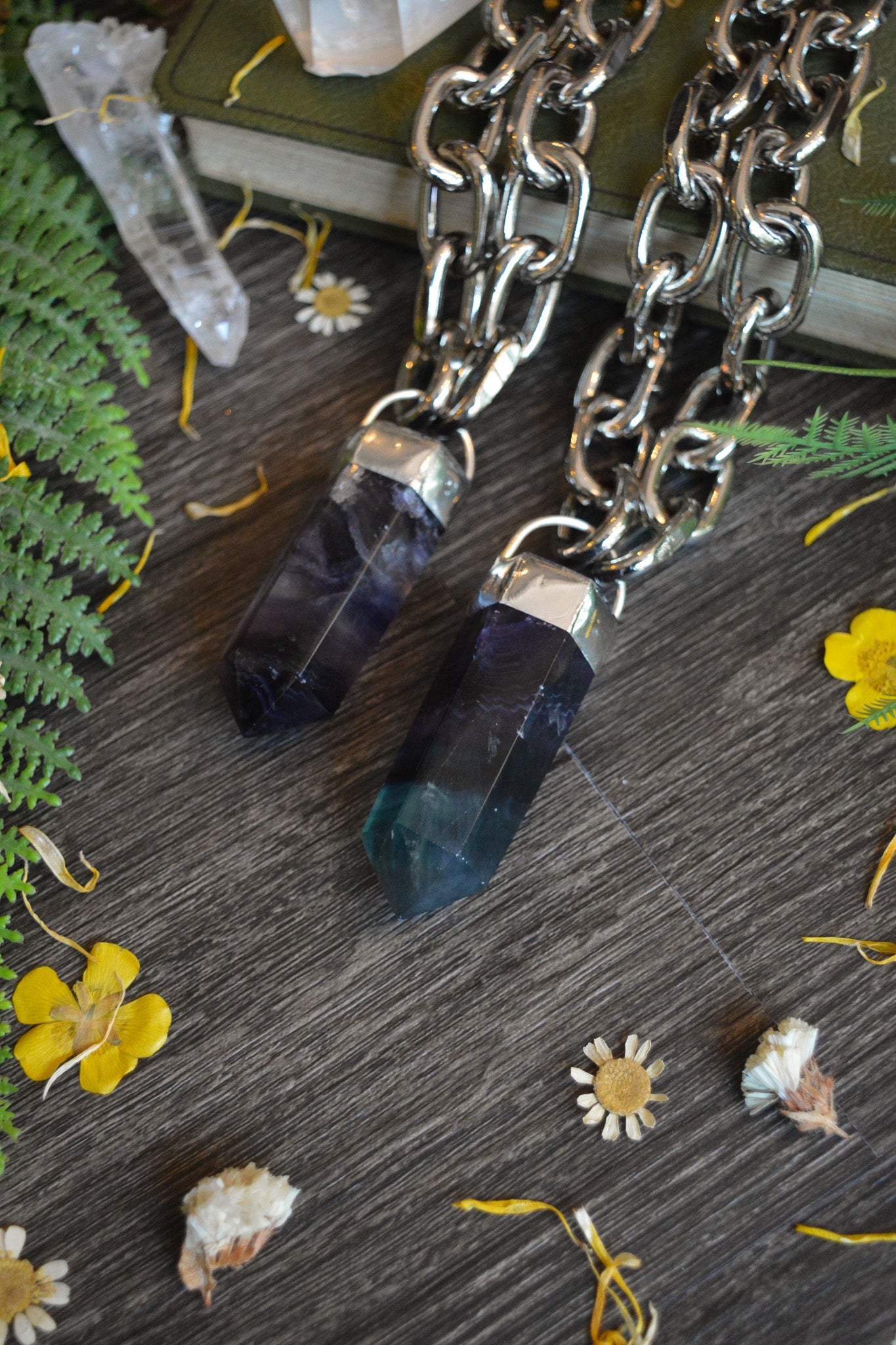 Rainbow Fluorite Chunky Chain Necklace