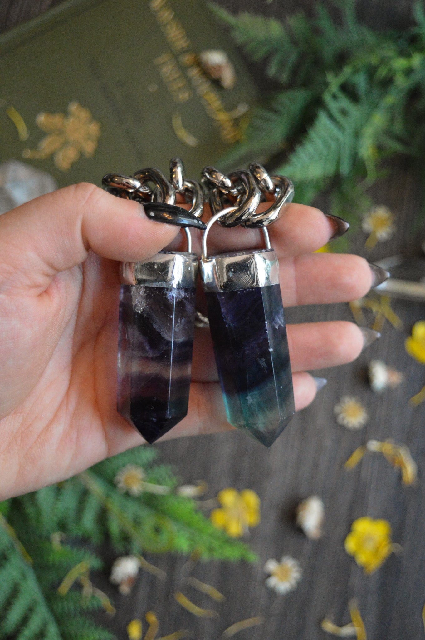 Rainbow Fluorite Chunky Chain Necklace