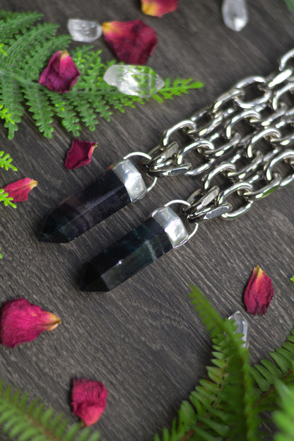 Rainbow Fluorite Chunky Chain Necklace