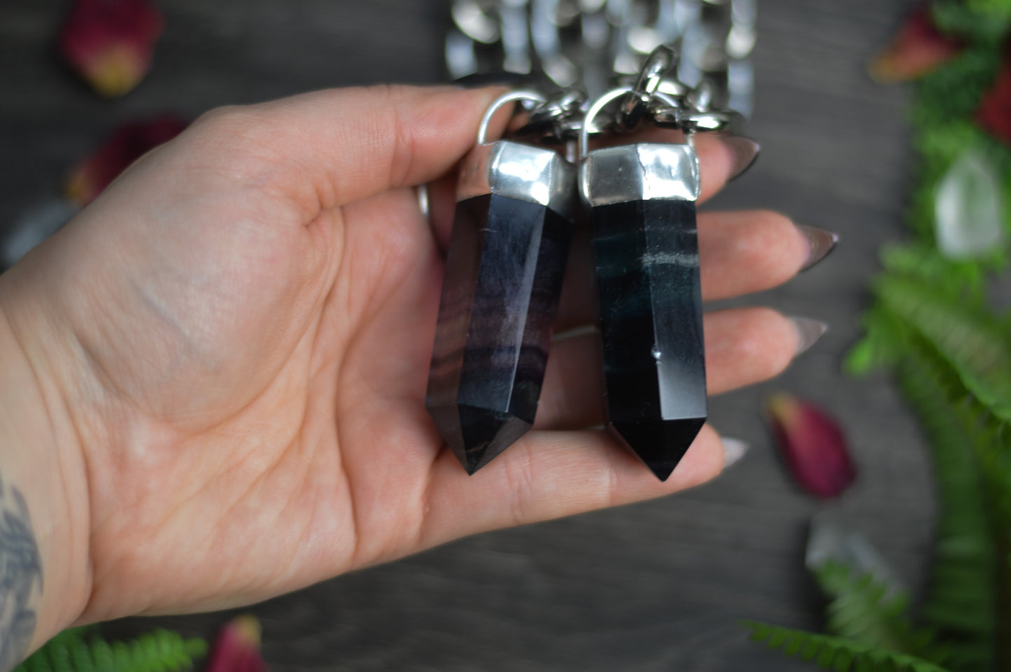 Rainbow Fluorite Chunky Chain Necklace