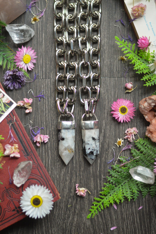 Rainbow Moonstone Chunky Chain Necklace