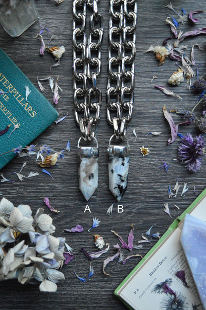 Rainbow Moonstone Chunky Chain Necklace