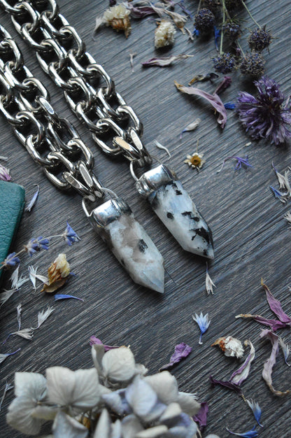 Rainbow Moonstone Chunky Chain Necklace