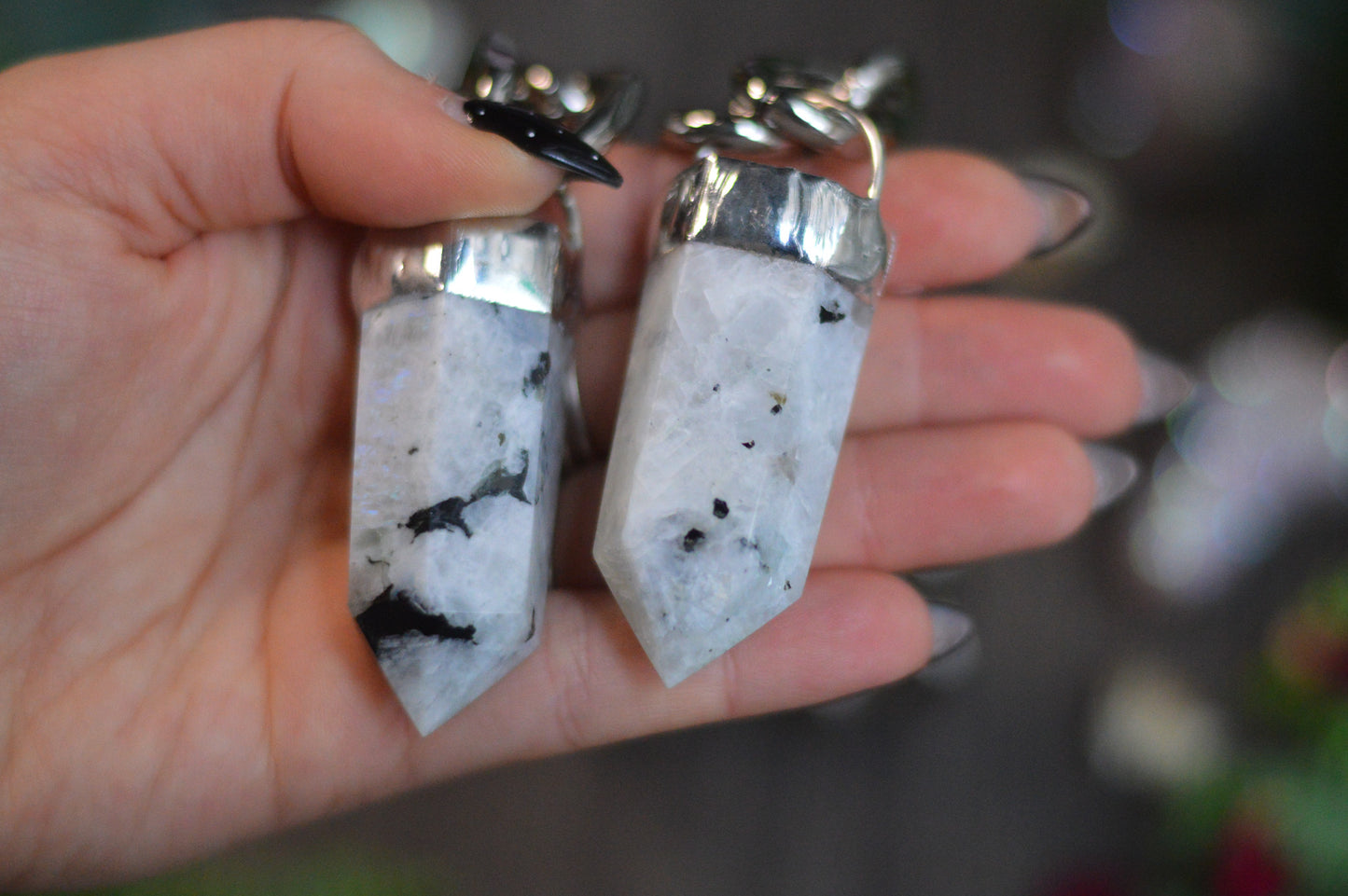 Rainbow Moonstone Chunky Chain Necklace