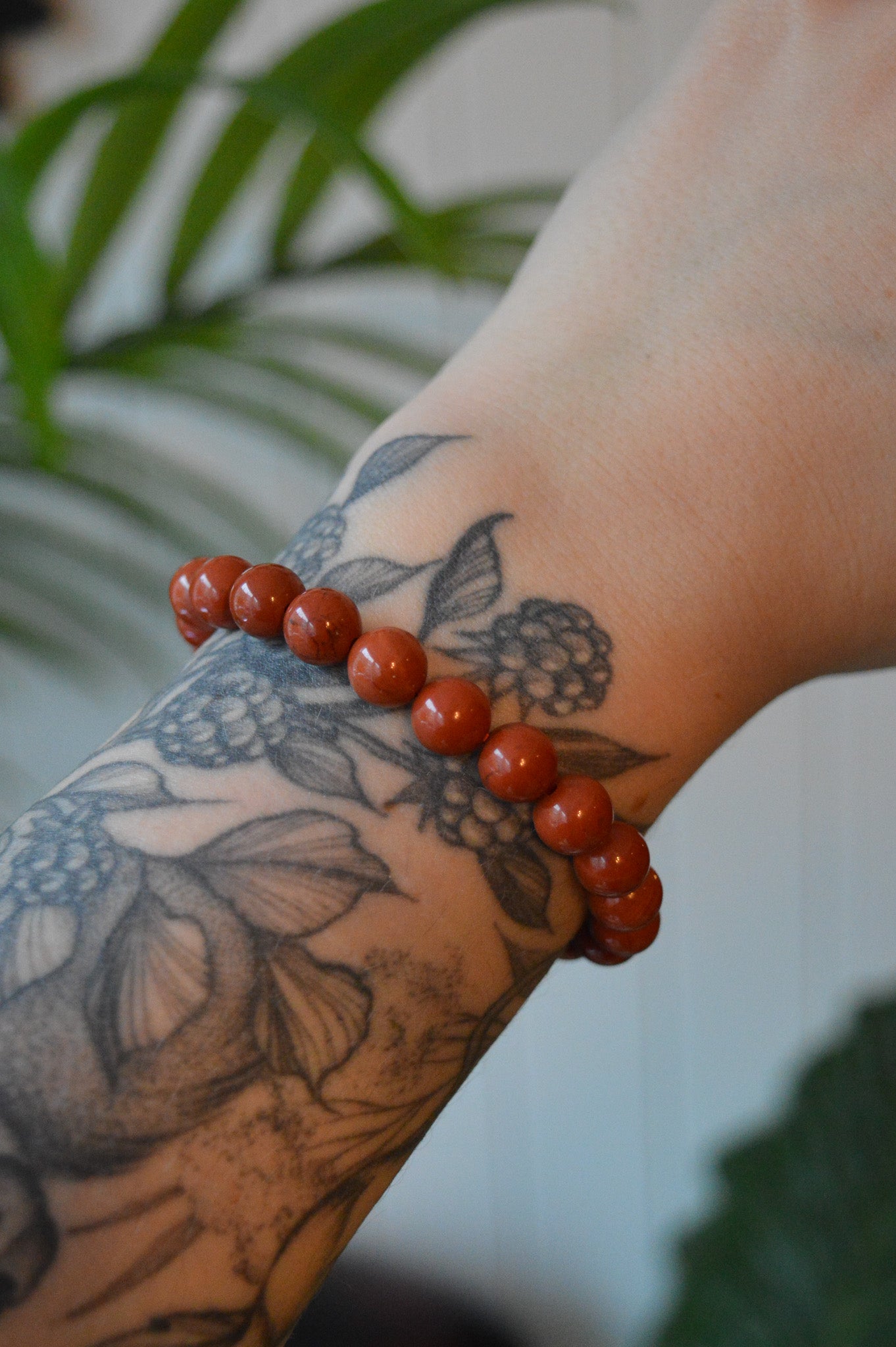 Red Jasper Bead Bracelet