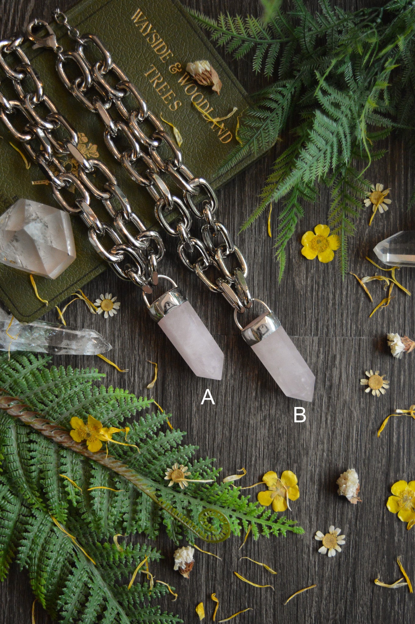 Rose Quartz Chunky Chain Necklace