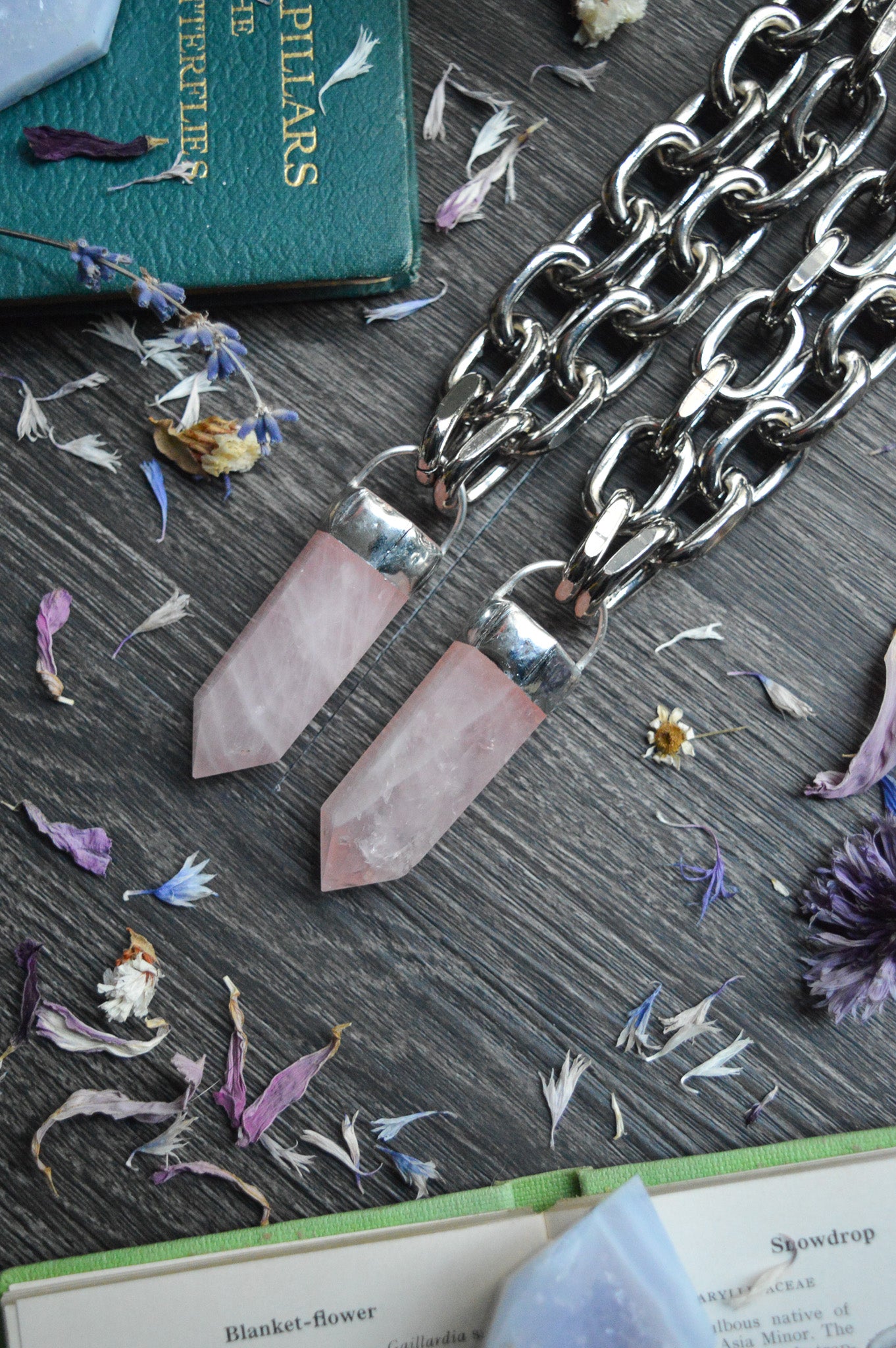 Rose Quartz Chunky Chain Necklace