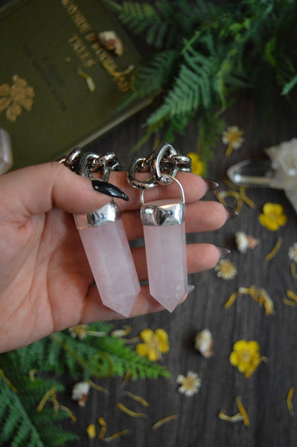 Rose Quartz Chunky Chain Necklace