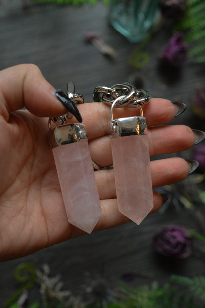 Rose Quartz Chunky Chain Necklace