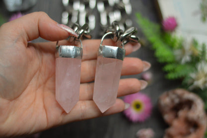 Rose Quartz Chunky Chain Necklace