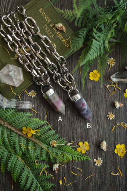 Rubellite (Pink Tourmaline) Chunky Chain Necklace