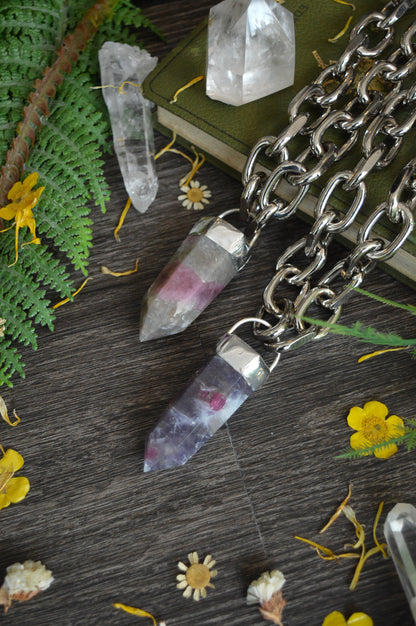 Rubellite (Pink Tourmaline) Chunky Chain Necklace