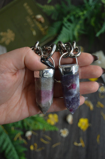 Rubellite (Pink Tourmaline) Chunky Chain Necklace