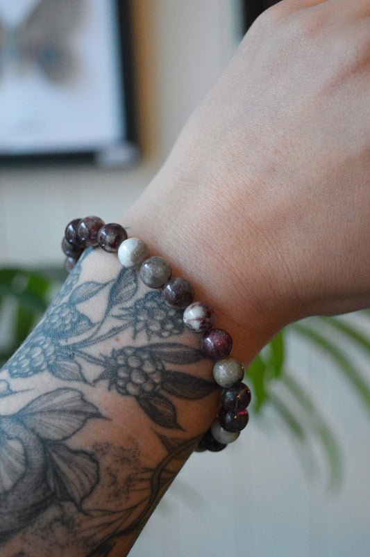 Rubellite Bead Bracelet