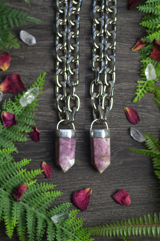 Rubellite (Pink Tourmaline) Chunky Chain Necklace