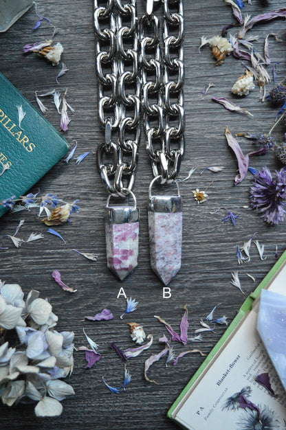 Rubellite (Pink Tourmaline) Chunky Chain Necklace