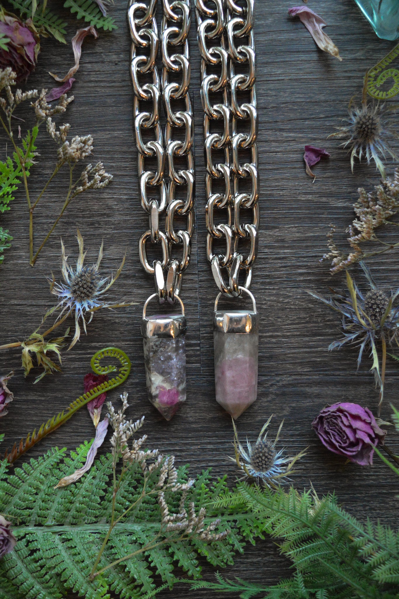 Rubellite (Pink Tourmaline) Chunky Chain Necklace