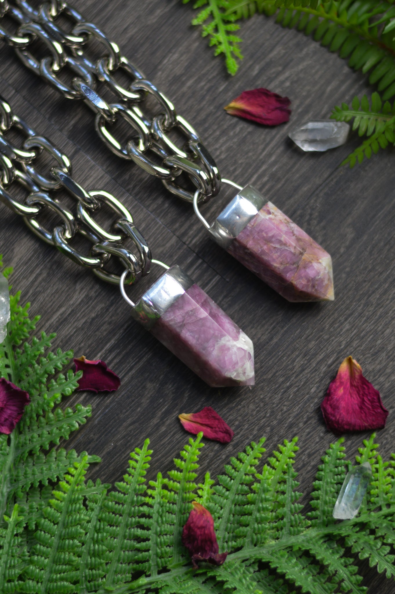 Rubellite (Pink Tourmaline) Chunky Chain Necklace
