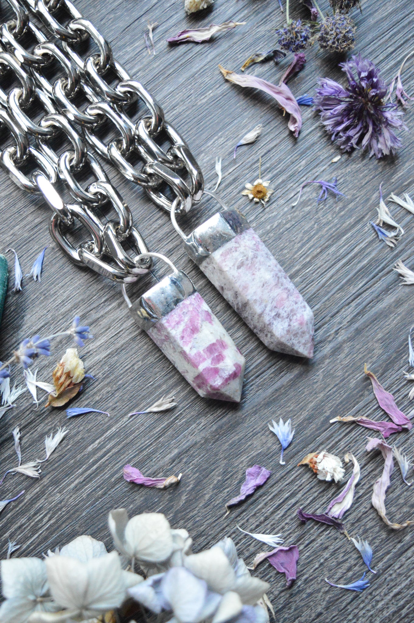 Rubellite (Pink Tourmaline) Chunky Chain Necklace