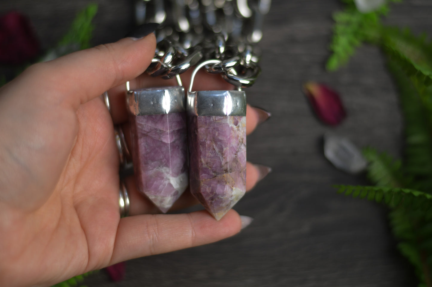 Rubellite (Pink Tourmaline) Chunky Chain Necklace