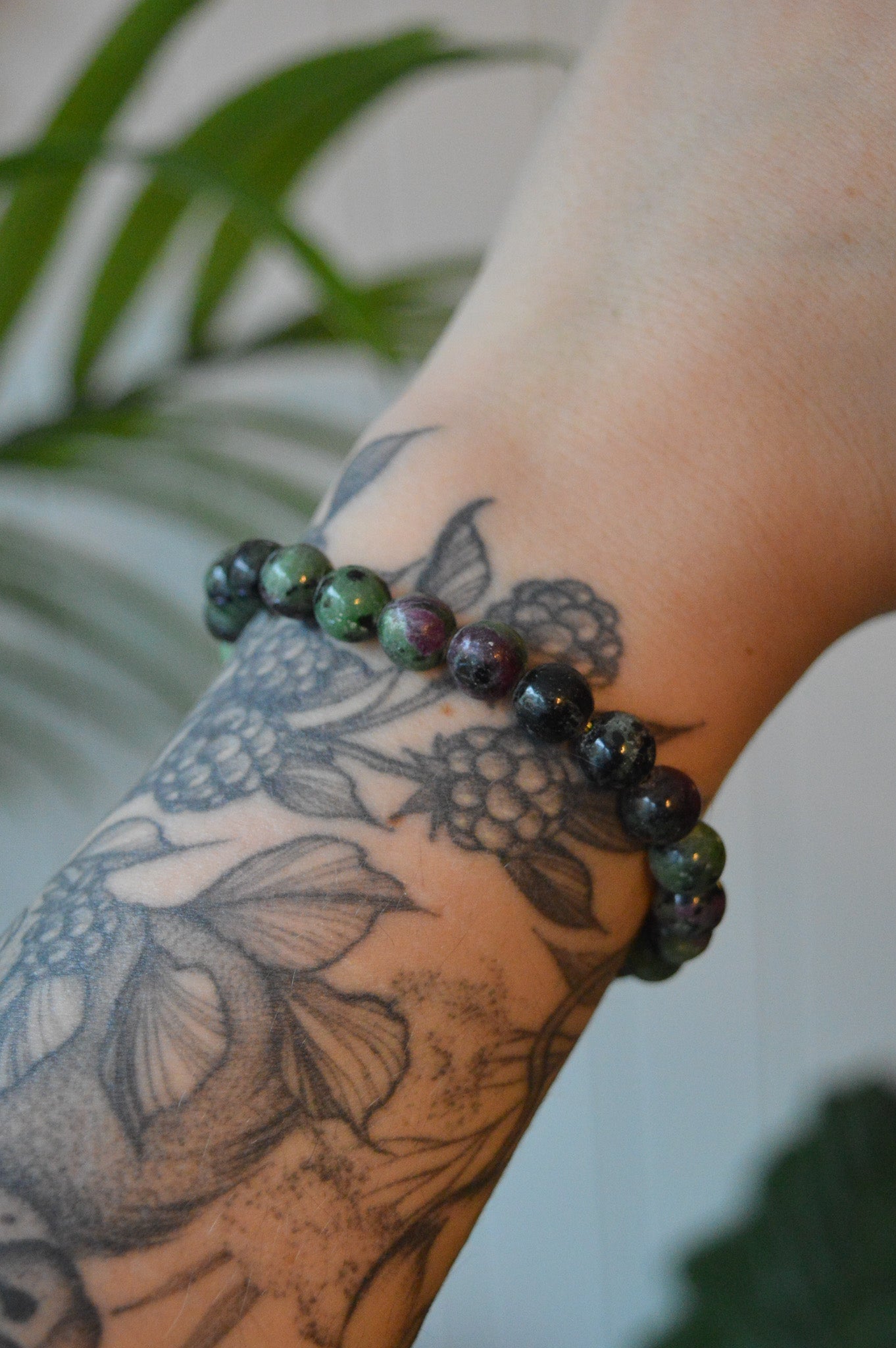 Ruby In Zoisite Bead Bracelet