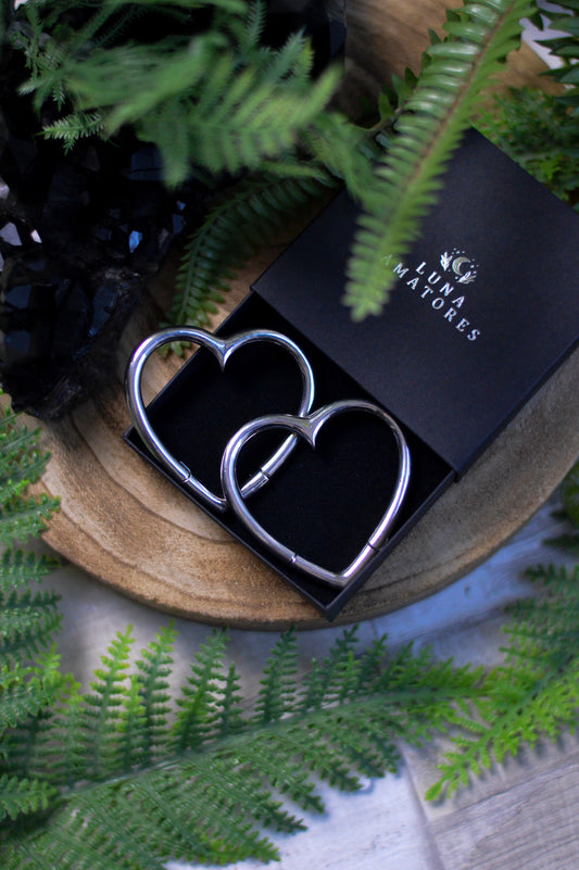 Heart Ear Weights - Stainless Steel