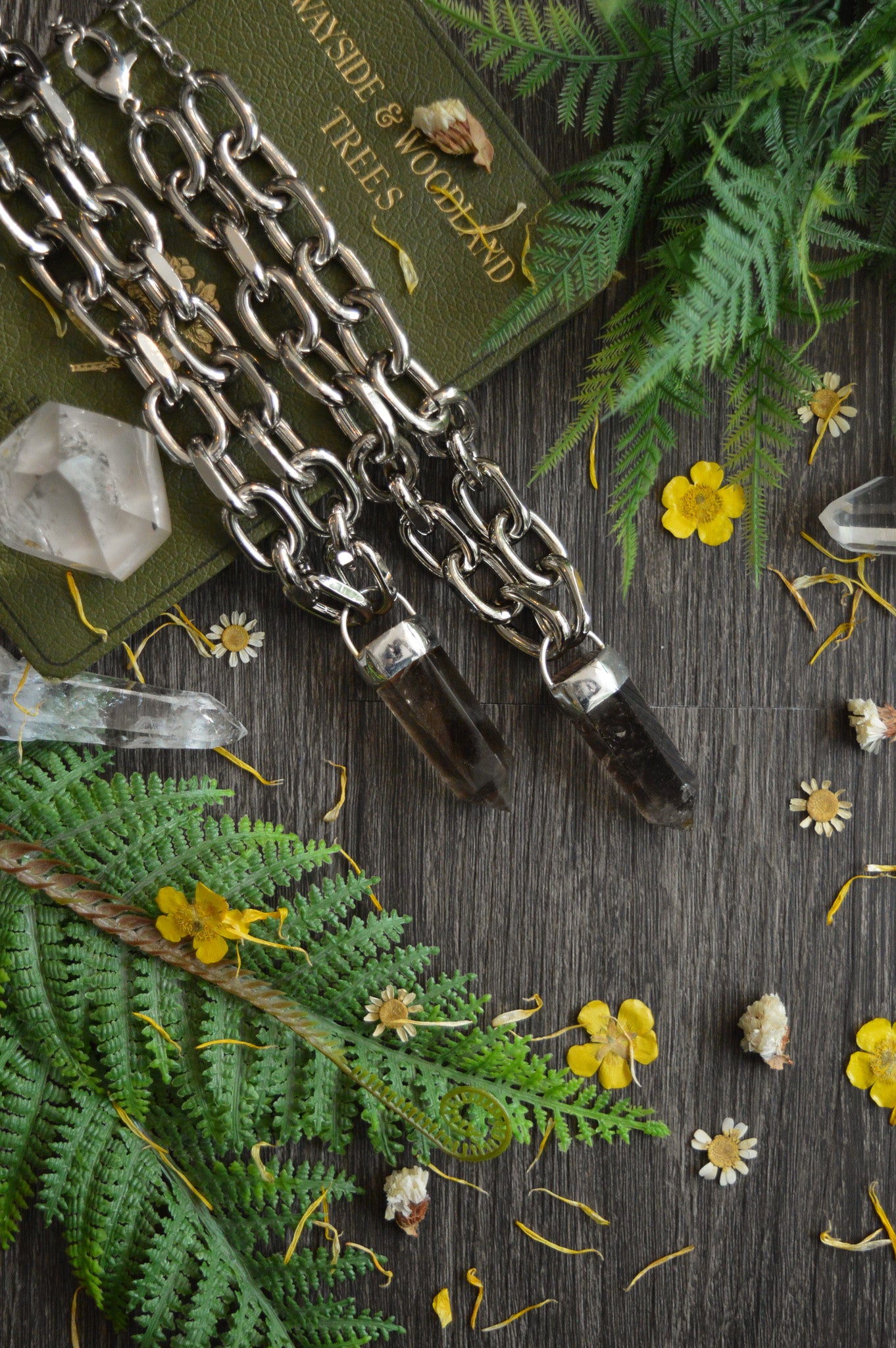 Smokey Quartz Chunky Chain Necklace