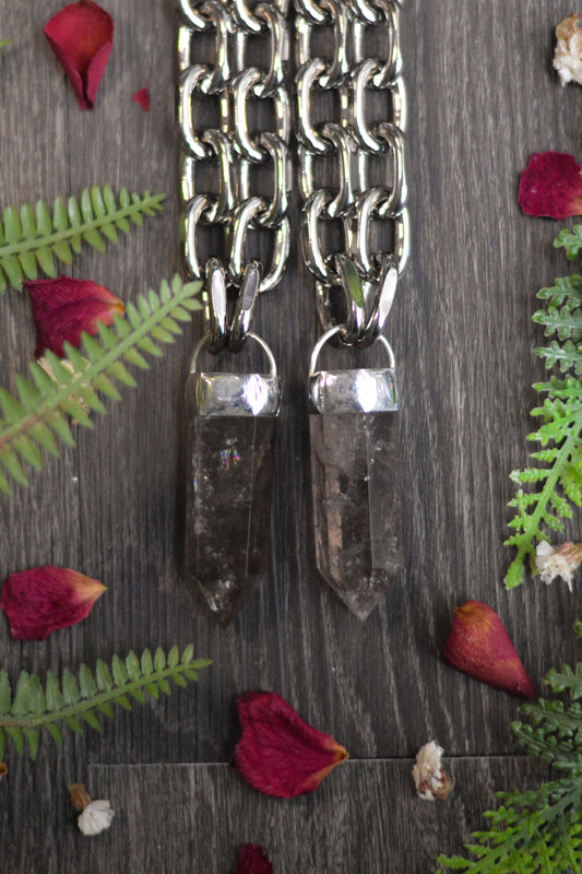Smokey Quartz Chunky Chain Necklace