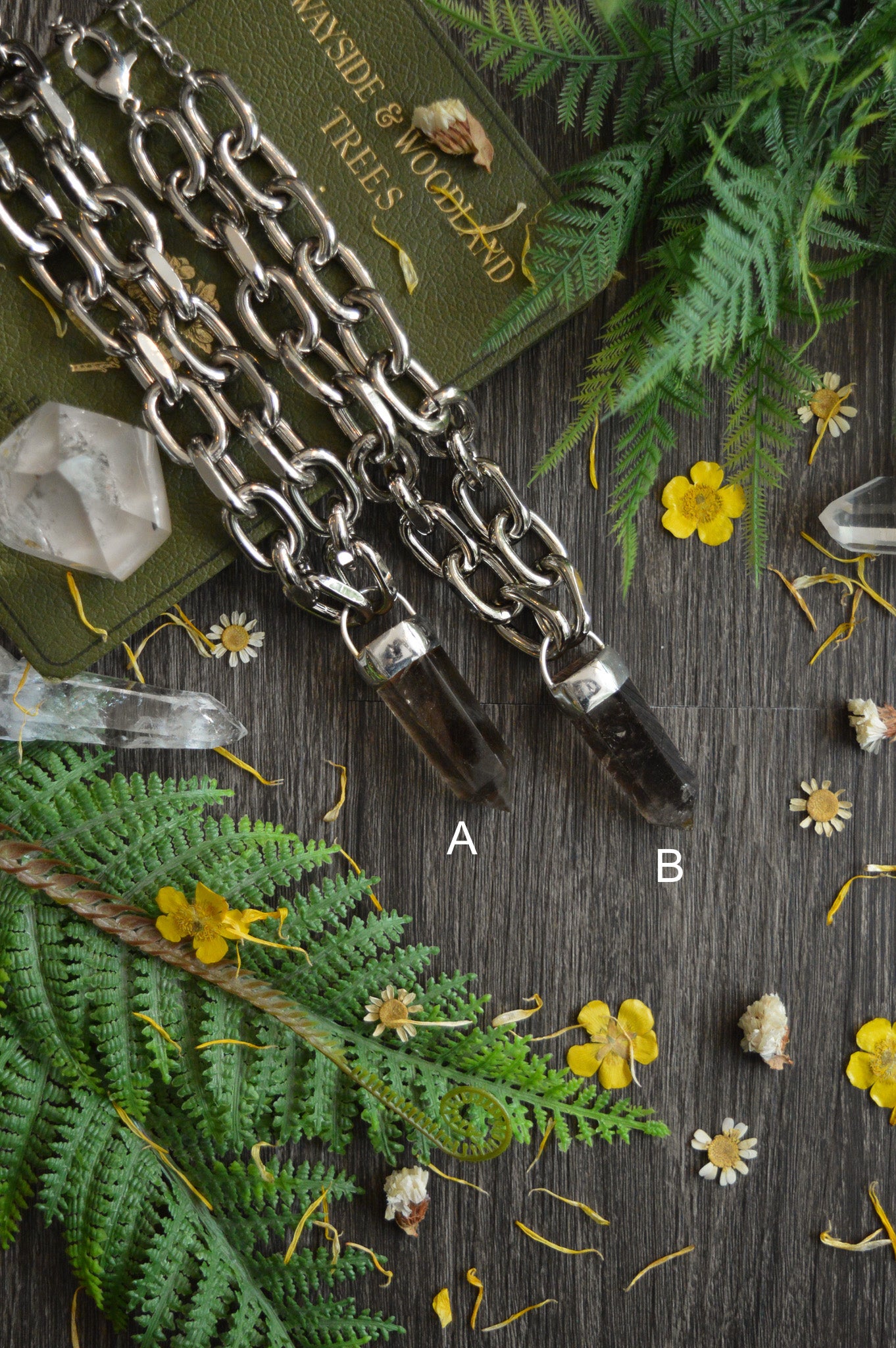 Smokey Quartz Chunky Chain Necklace