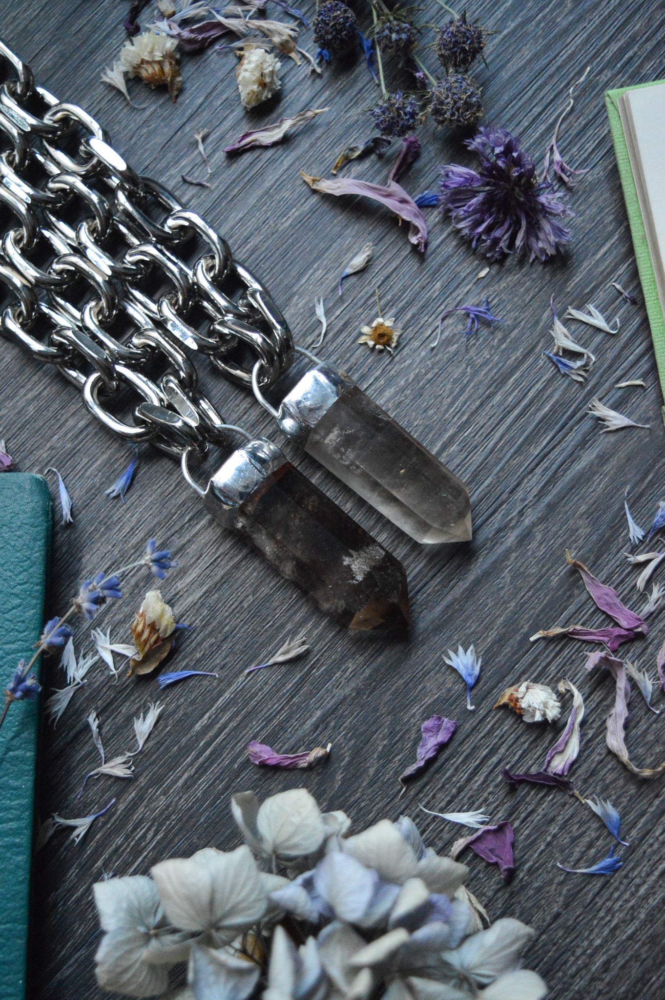 Smokey Quartz Chunky Chain Necklace