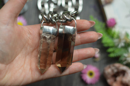 Smokey Quartz Chunky Chain Necklace