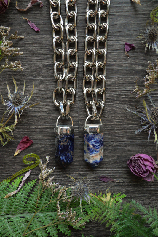 Sodalite Chunky Chain Necklace