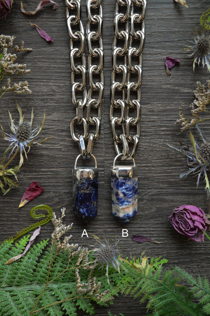 Sodalite Chunky Chain Necklace