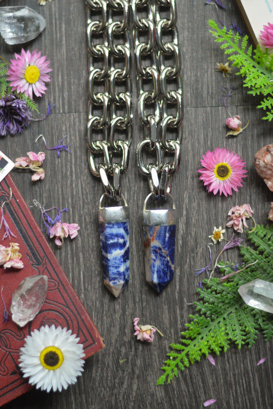 Sodalite Chunky Chain Necklace
