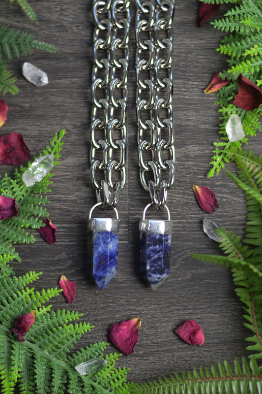 Sodalite Chunky Chain Necklace
