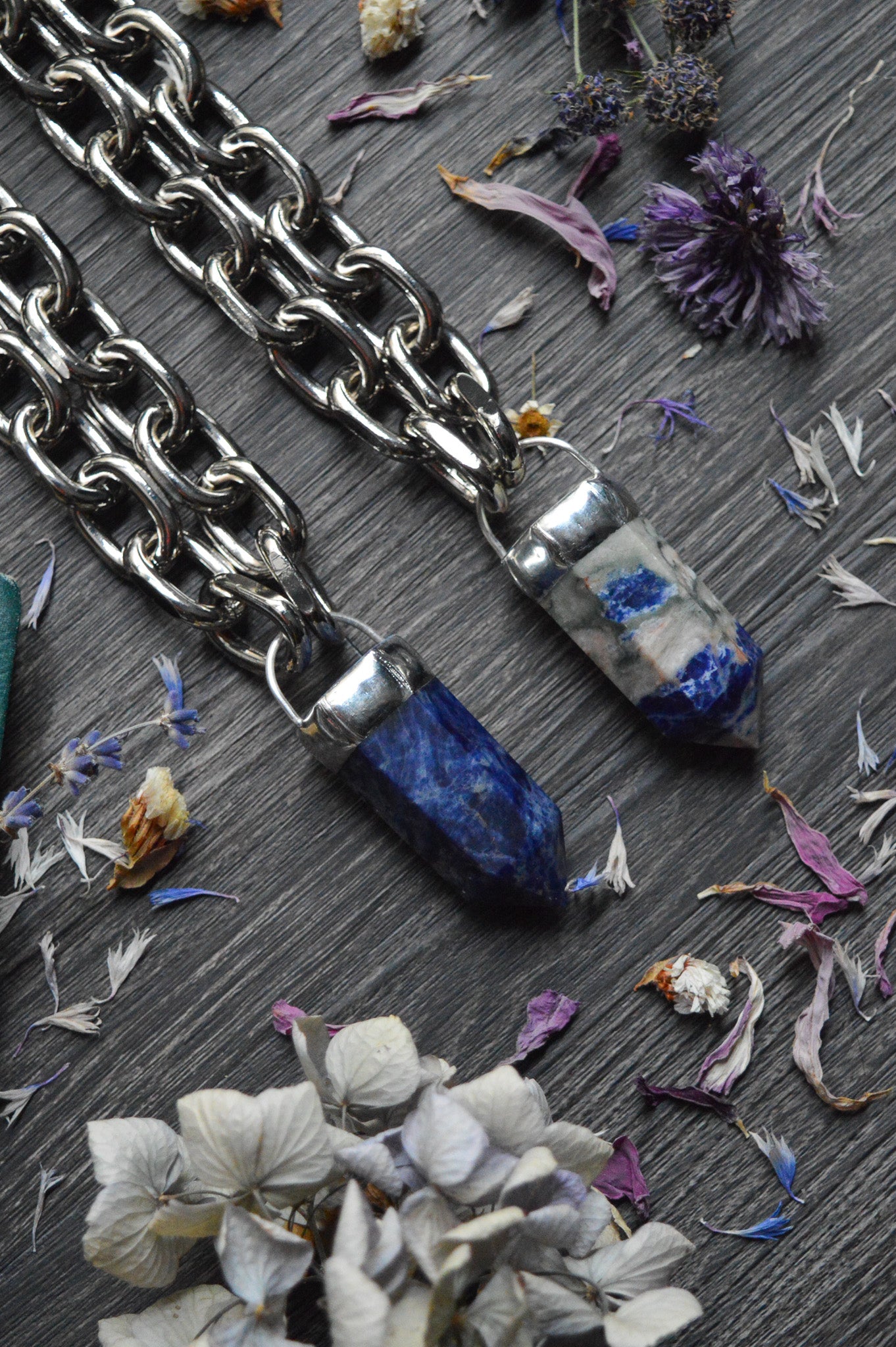 Sodalite Chunky Chain Necklace
