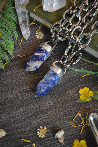 Sodalite Chunky Chain Necklace