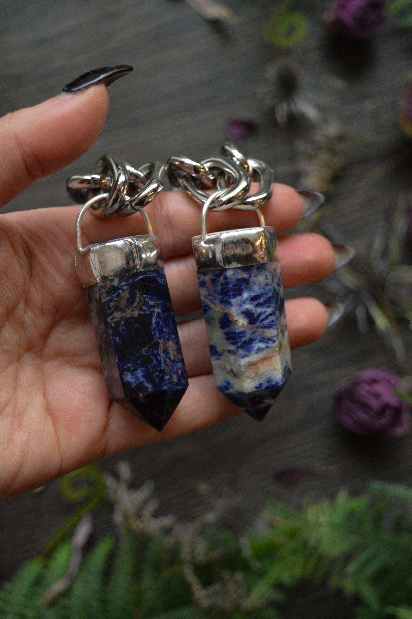 Sodalite Chunky Chain Necklace