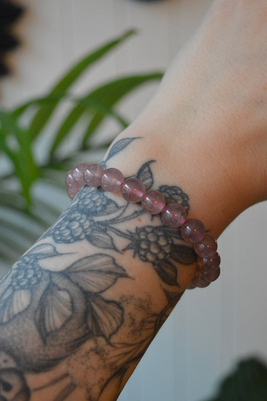 Strawberry Quartz Bead Bracelet