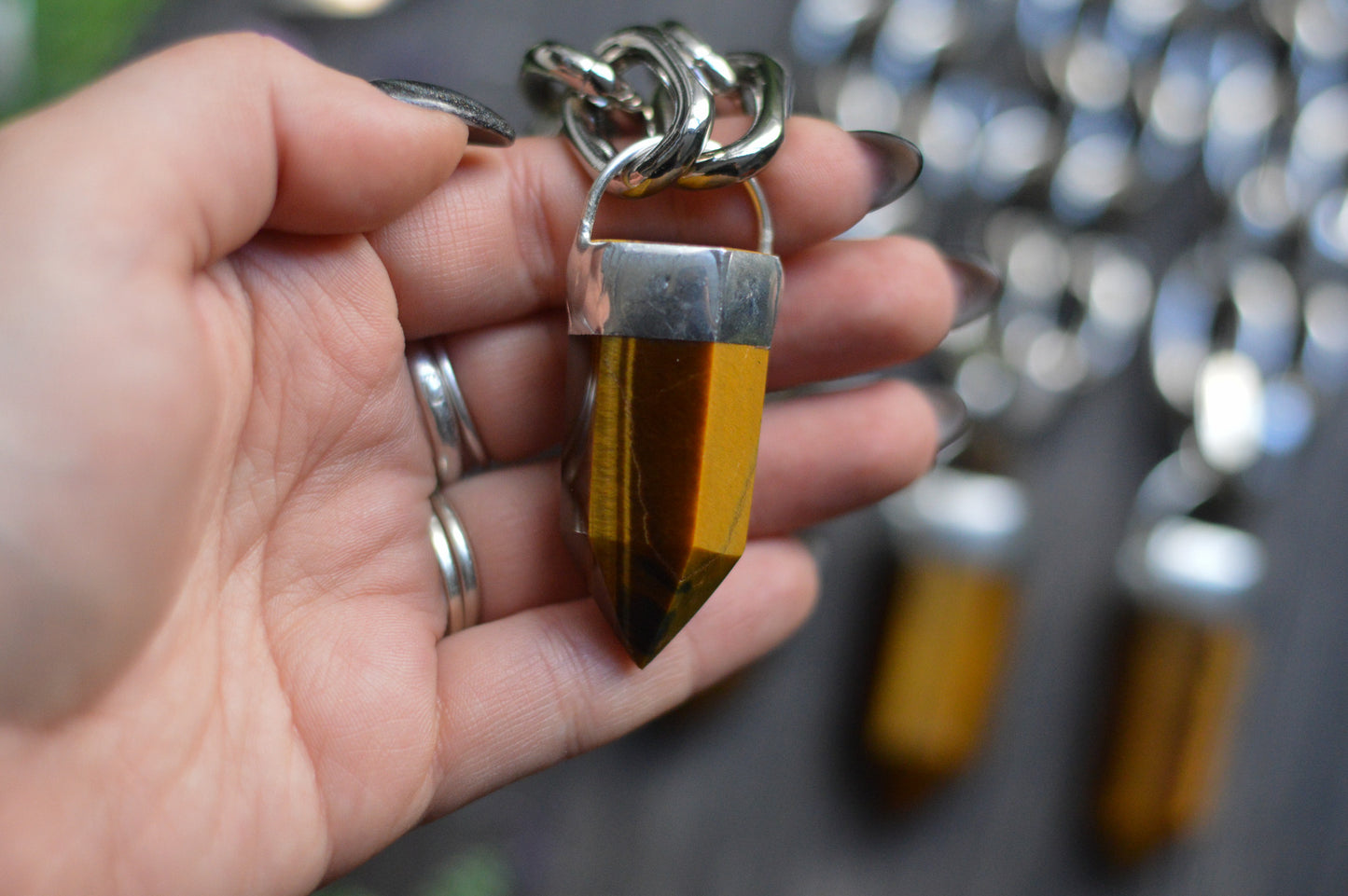 Tigers Eye Chunky Chain Necklace
