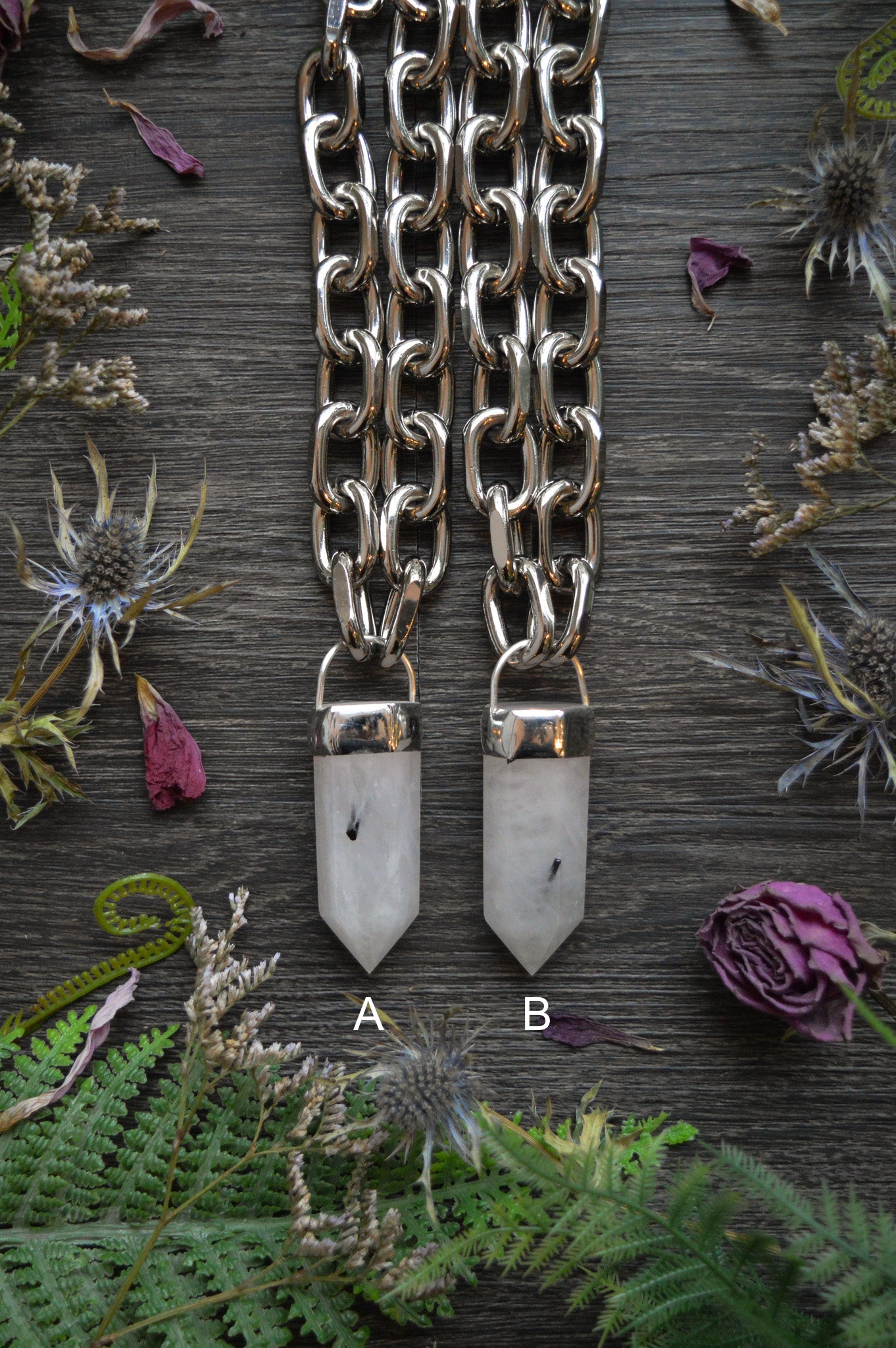 Tourmaline in Quartz Chunky Chain Necklace