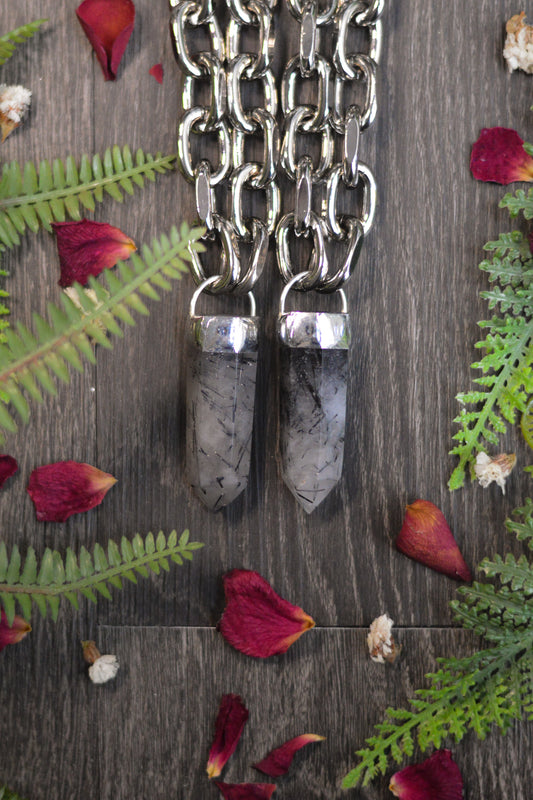Tourmaline in Quartz Chunky Chain Necklace