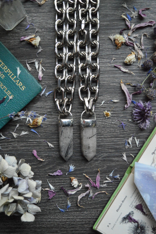 Tourmaline in Quartz Chunky Chain Necklace