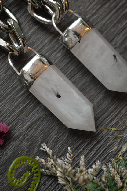 Tourmaline in Quartz Chunky Chain Necklace