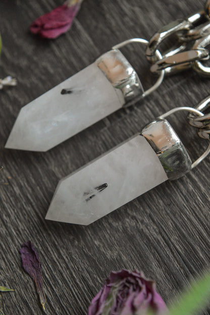 Tourmaline in Quartz Chunky Chain Necklace