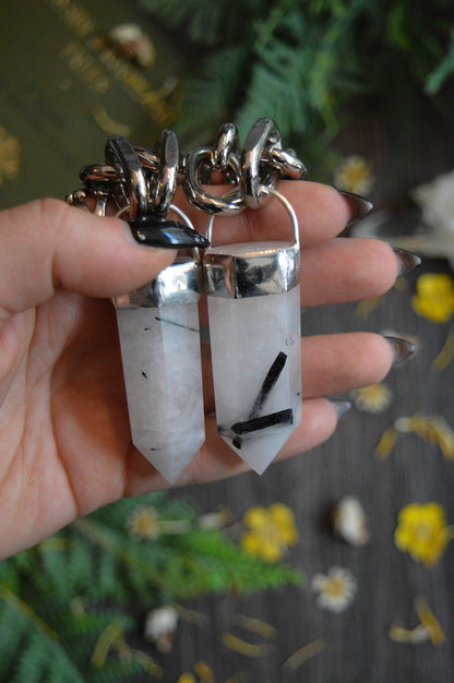 Tourmaline in Quartz Chunky Chain Necklace