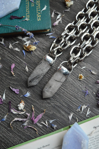 Tourmaline in Quartz Chunky Chain Necklace