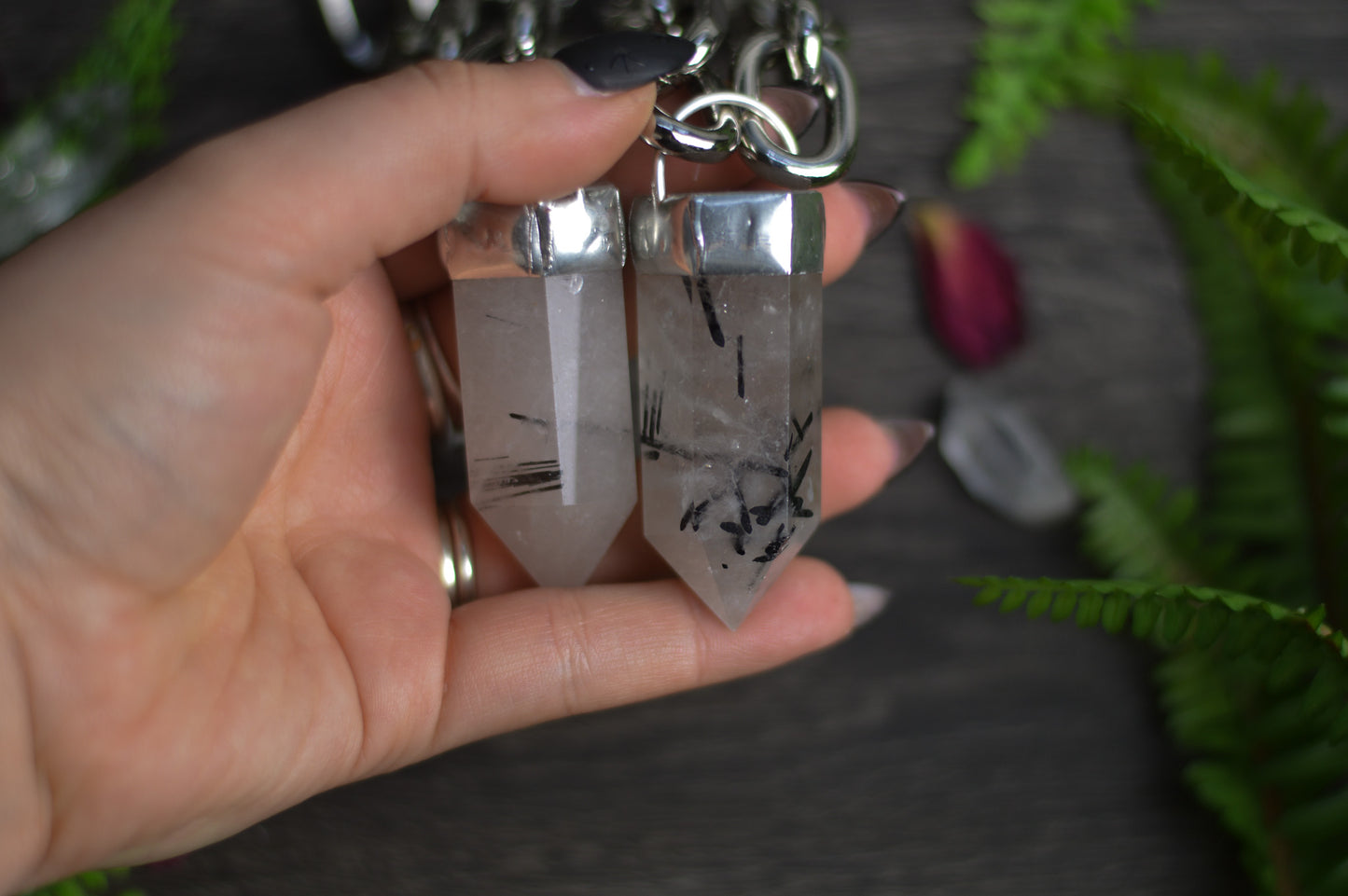 Tourmaline in Quartz Chunky Chain Necklace